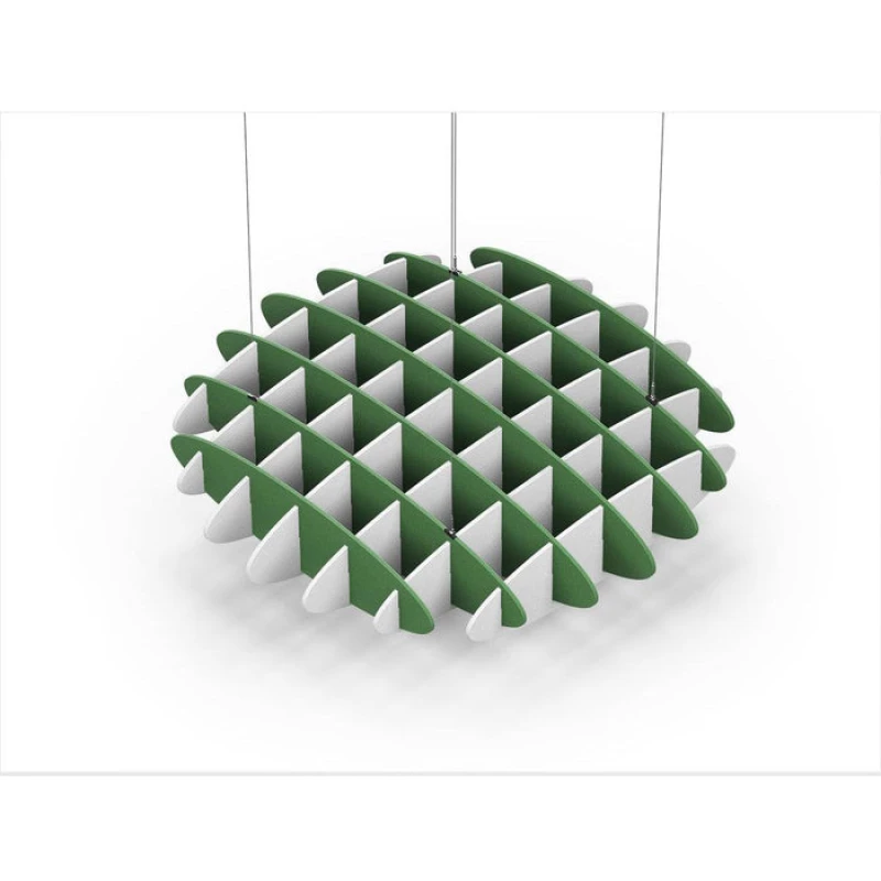 Acoustic Ceiling Sound Trap - 1200mm x 1200mm Round - Green | White