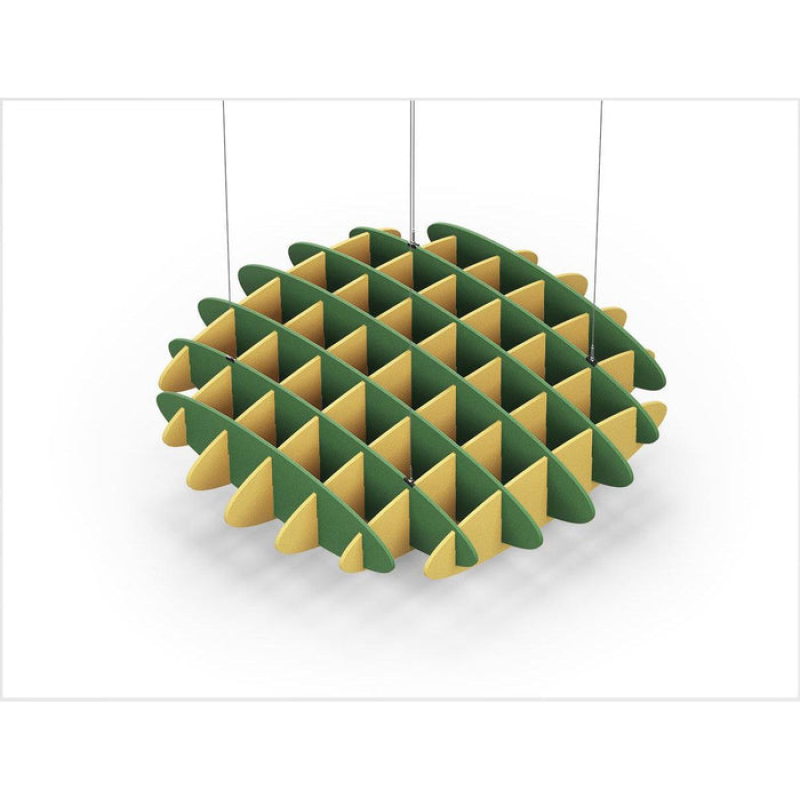 Acoustic Ceiling Sound Trap - 1200mm x 1200mm Round - Green | Yellow