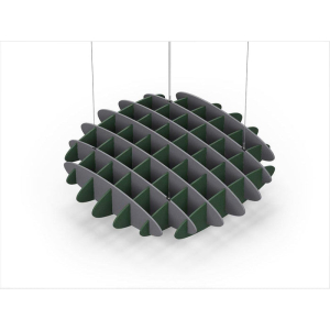 Acoustic Ceiling Sound Trap - 1200mm x 1200mm Round - Grey | Dark Green