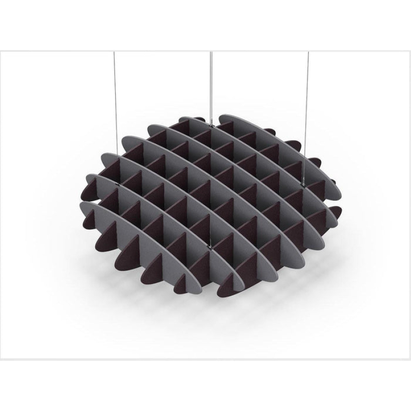 Acoustic Ceiling Sound Trap - 1200mm x 1200mm Round - Grey | Dark Maroon