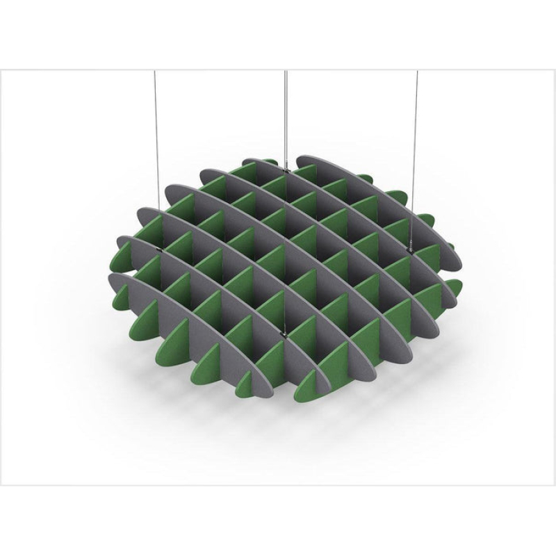 Acoustic Ceiling Sound Trap - 1200mm x 1200mm Round - Grey | Green