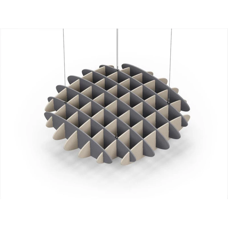 Acoustic Ceiling Sound Trap - 1200mm x 1200mm Round - Grey | Natural