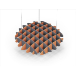 Acoustic Ceiling Sound Trap - 1200mm x 1200mm Round - Grey | Orange