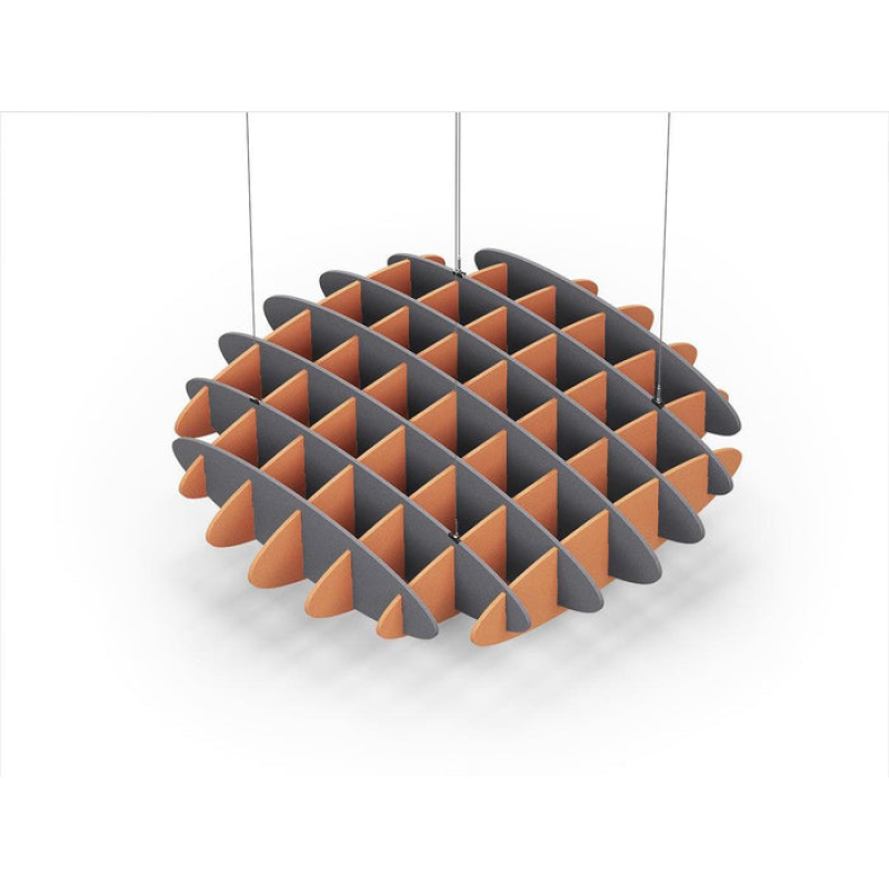 Acoustic Ceiling Sound Trap - 1200mm x 1200mm Round - Grey | Orange