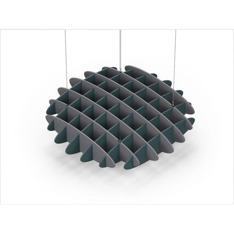 Acoustic Ceiling Sound Trap - 1200mm x 1200mm Round - Grey | Peacock Green