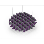 Acoustic Ceiling Sound Trap - 1200mm x 1200mm Round - Grey | Purple