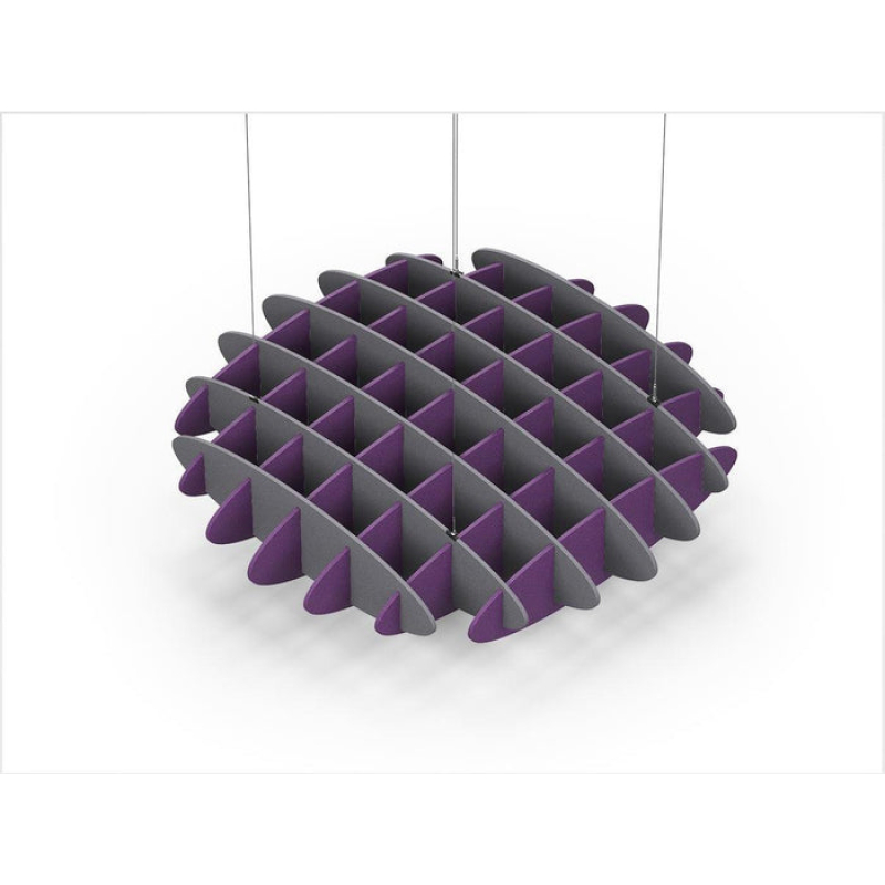Acoustic Ceiling Sound Trap - 1200mm x 1200mm Round - Grey | Purple