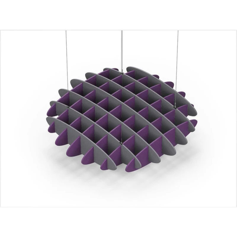 Acoustic Ceiling Sound Trap - 1200mm x 1200mm Round - Grey | Purple