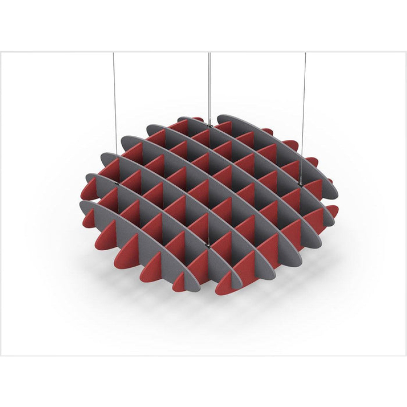Acoustic Ceiling Sound Trap - 1200mm x 1200mm Round - Grey | Red