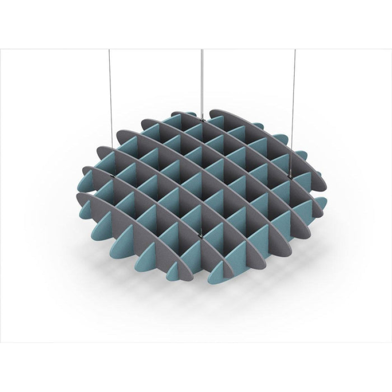 Acoustic Ceiling Sound Trap - 1200mm x 1200mm Round - Grey | Sky Blue