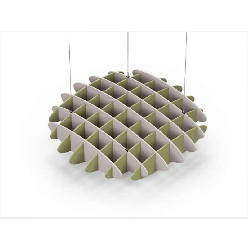 Acoustic Ceiling Sound Trap - 1200mm x 1200mm Round - Light Beige | Banana Green