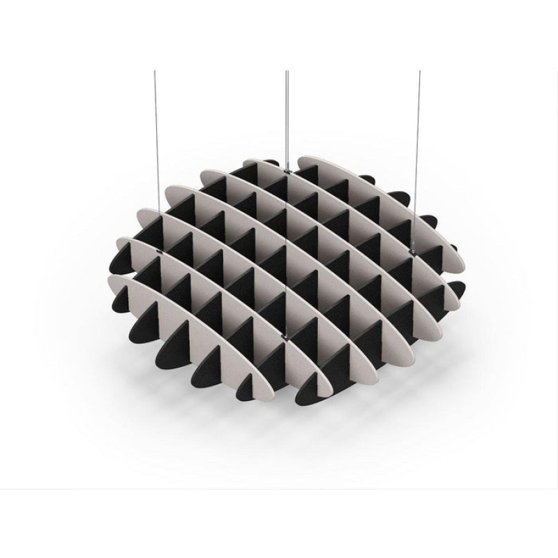 Acoustic Ceiling Sound Trap - 1200mm x 1200mm Round - Light Beige | Black
