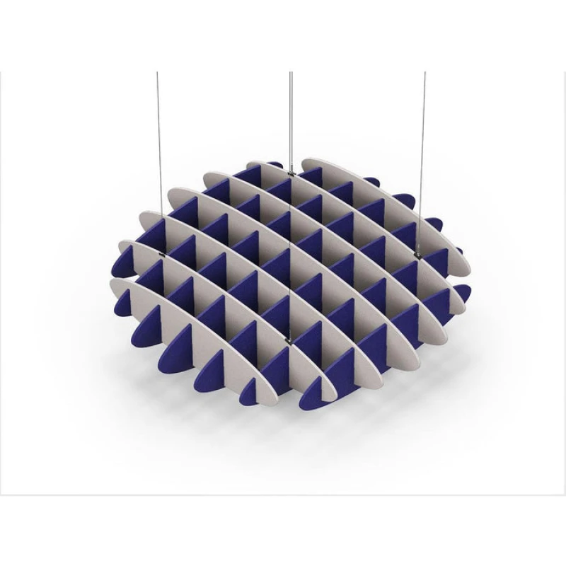 Acoustic Ceiling Sound Trap - 1200mm x 1200mm Round - Light Beige | Blue