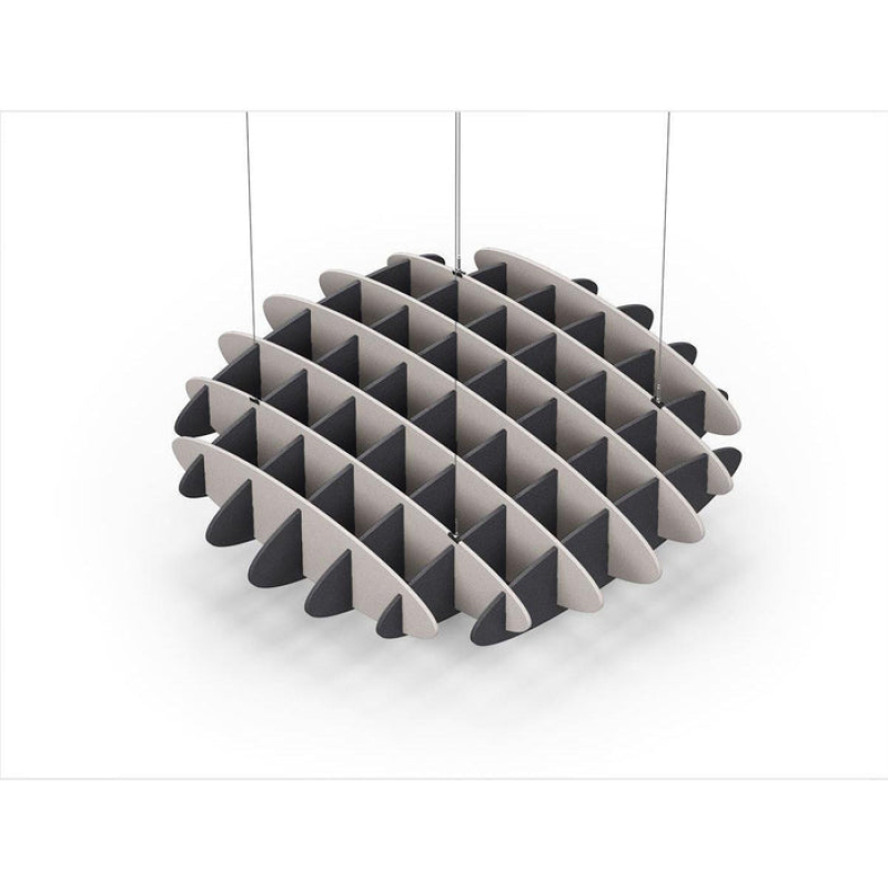 Acoustic Ceiling Sound Trap - 1200mm x 1200mm Round - Light Beige | Charcoal Grey