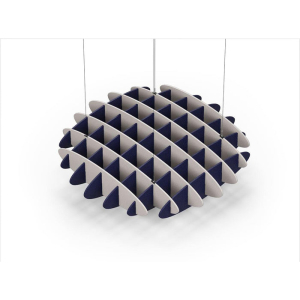 Acoustic Ceiling Sound Trap - 1200mm x 1200mm Round - Light Beige | Dark Blue