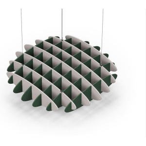 Acoustic Ceiling Sound Trap - 1200mm x 1200mm Round - Light Beige | Dark Green