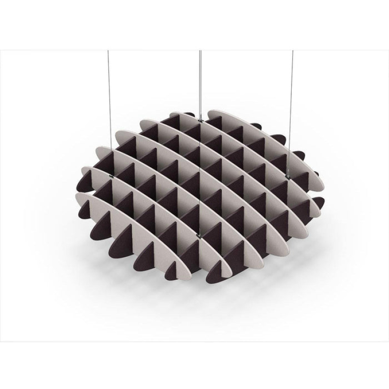 Acoustic Ceiling Sound Trap - 1200mm x 1200mm Round - Light Beige | Dark Maroon