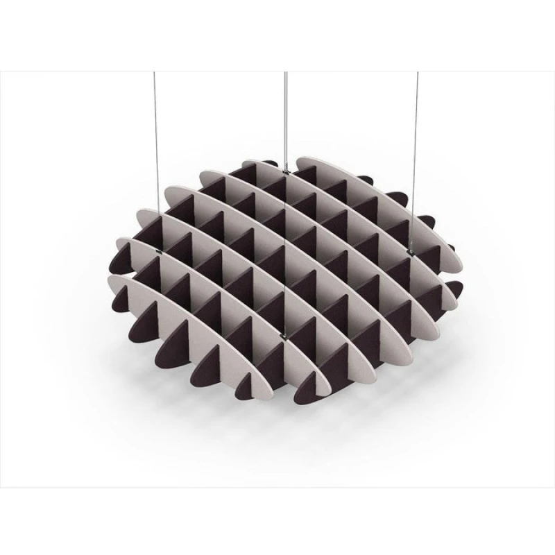 Acoustic Ceiling Sound Trap - 1200mm x 1200mm Round - Light Beige | Dark Maroon