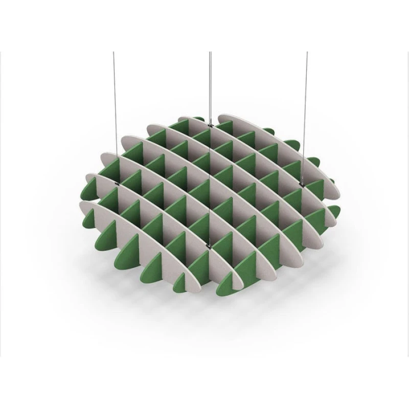 Acoustic Ceiling Sound Trap - 1200mm x 1200mm Round - Light Beige | Green