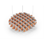 Acoustic Ceiling Sound Trap - 1200mm x 1200mm Round - Light Beige | Orange
