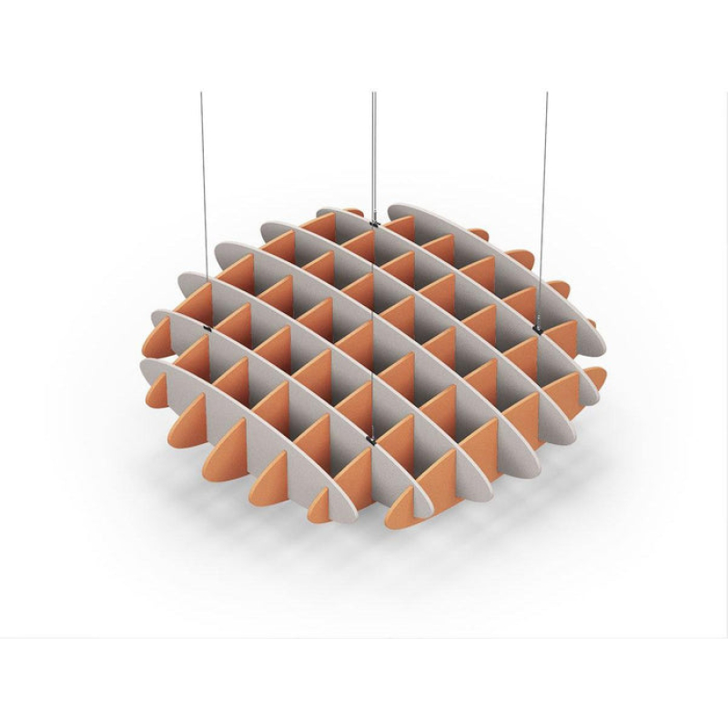 Acoustic Ceiling Sound Trap - 1200mm x 1200mm Round - Light Beige | Orange