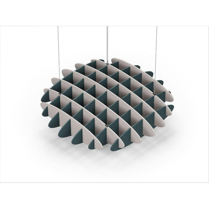 Acoustic Ceiling Sound Trap - 1200mm x 1200mm Round - Light Beige | Peacock Green