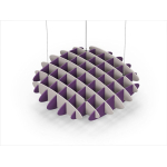 Acoustic Ceiling Sound Trap - 1200mm x 1200mm Round - Light Beige | Purple