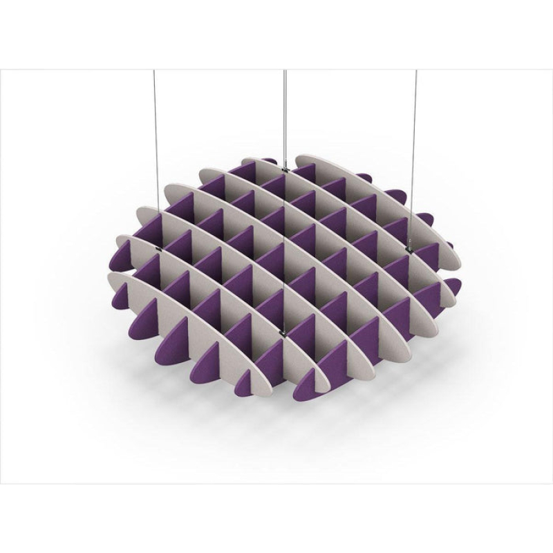 Acoustic Ceiling Sound Trap - 1200mm x 1200mm Round - Light Beige | Purple