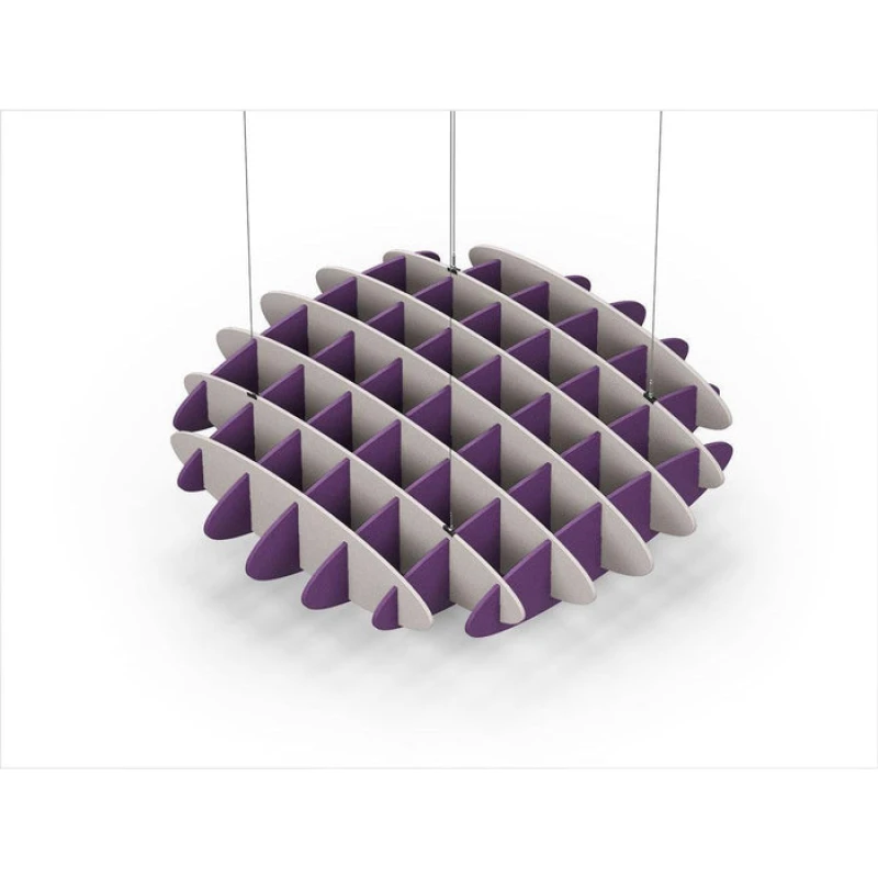 Acoustic Ceiling Sound Trap - 1200mm x 1200mm Round - Light Beige | Purple