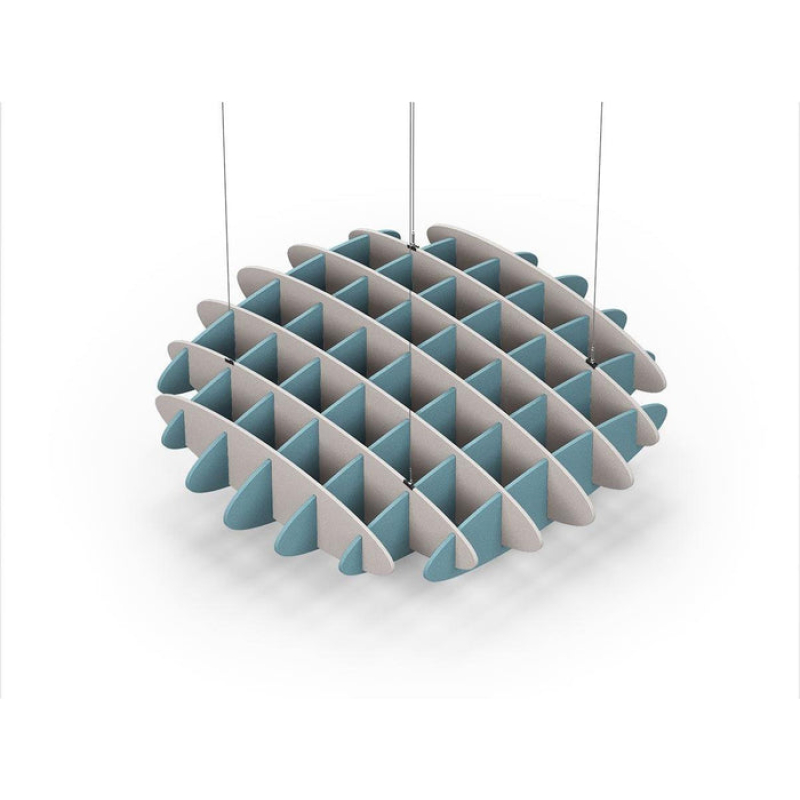 Acoustic Ceiling Sound Trap - 1200mm x 1200mm Round - Light Beige | Sky Blue