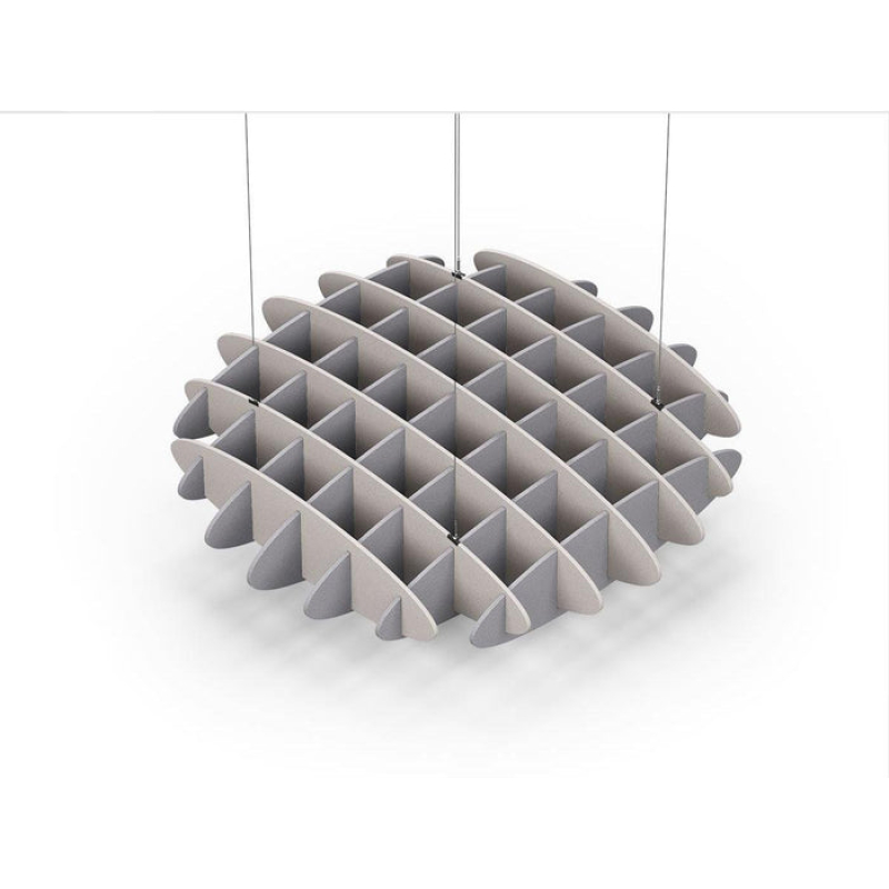 Acoustic Ceiling Sound Trap - 1200mm x 1200mm Round - Light Beige | Slate Grey