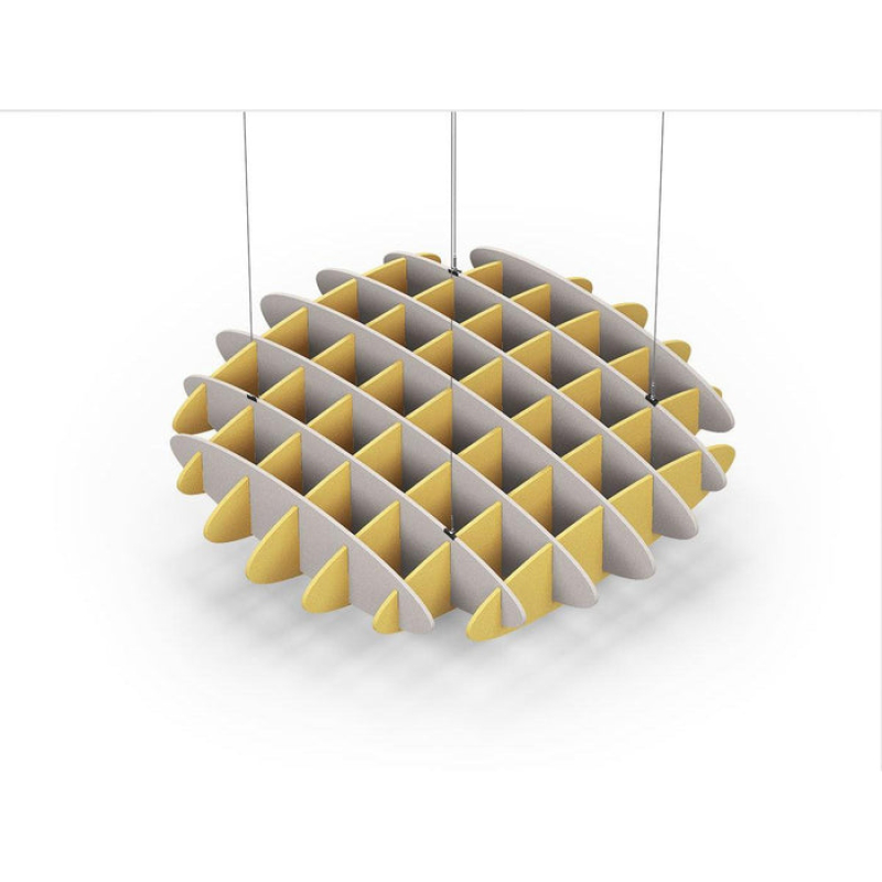 Acoustic Ceiling Sound Trap - 1200mm x 1200mm Round - Light Beige | Yellow