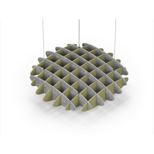 Acoustic Ceiling Sound Trap - 1200mm x 1200mm Round - Marble Grey | Banana Green