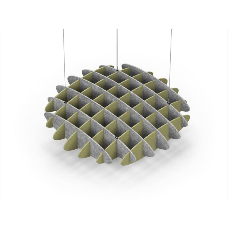 Acoustic Ceiling Sound Trap - 1200mm x 1200mm Round - Marble Grey | Banana Green