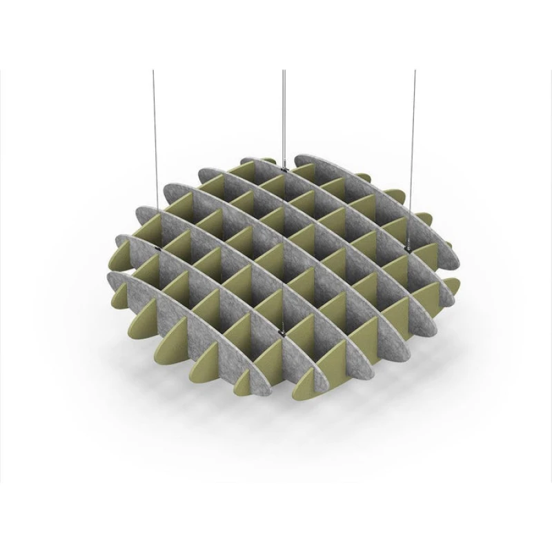 Acoustic Ceiling Sound Trap - 1200mm x 1200mm Round - Marble Grey | Banana Green