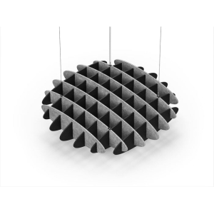 Acoustic Ceiling Sound Trap - 1200mm x 1200mm Round - Marble Grey | Black