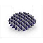 Acoustic Ceiling Sound Trap - 1200mm x 1200mm Round - Marble Grey | Blue