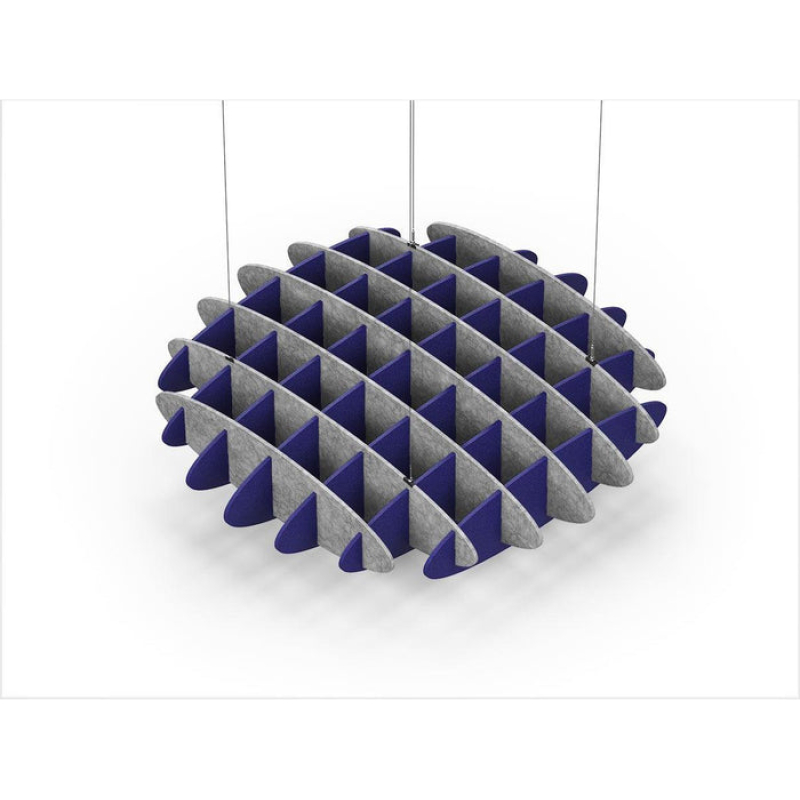 Acoustic Ceiling Sound Trap - 1200mm x 1200mm Round - Marble Grey | Blue