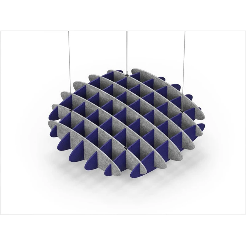 Acoustic Ceiling Sound Trap - 1200mm x 1200mm Round - Marble Grey | Blue