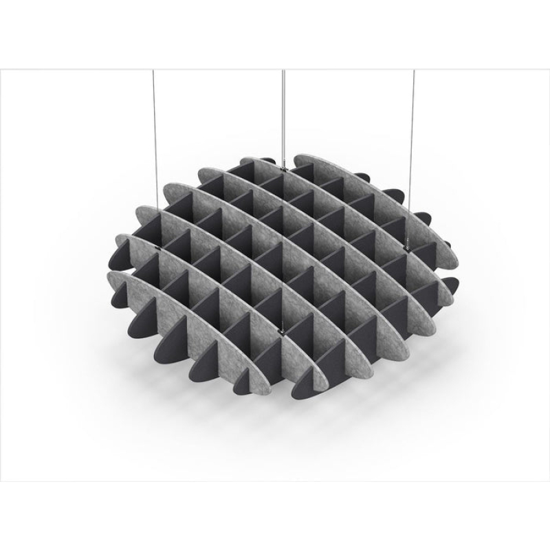 Acoustic Ceiling Sound Trap - 1200mm x 1200mm Round - Marble Grey | Charcoal Grey