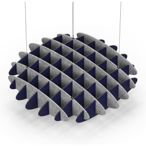 Acoustic Ceiling Sound Trap - 1200mm x 1200mm Round - Marble Grey | Dark Blue