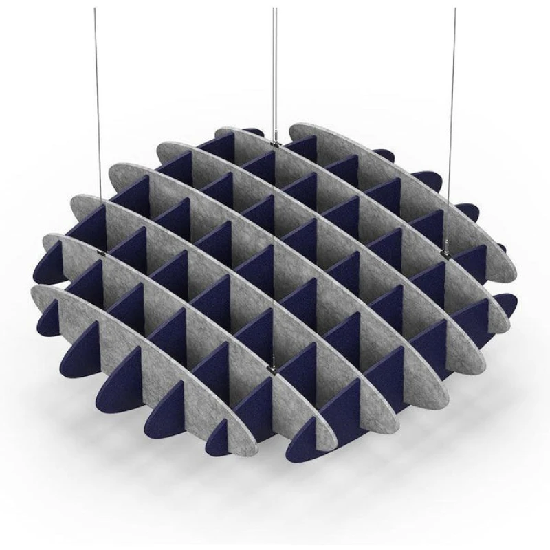 Acoustic Ceiling Sound Trap - 1200mm x 1200mm Round - Marble Grey | Dark Blue