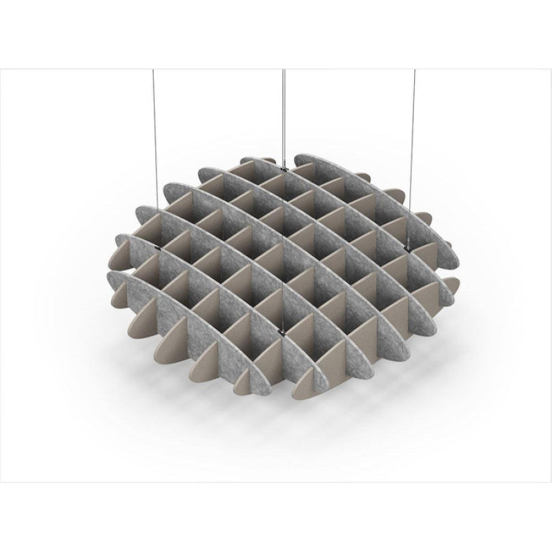 Acoustic Ceiling Sound Trap - 1200mm x 1200mm Round - Marble Grey | Dark Beige