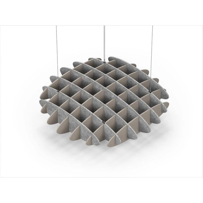 Acoustic Ceiling Sound Trap - 1200mm x 1200mm Round - Marble Grey | Dark Beige