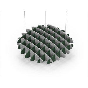 Acoustic Ceiling Sound Trap - 1200mm x 1200mm Round - Marble Grey | Dark Green