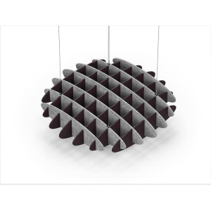 Acoustic Ceiling Sound Trap - 1200mm x 1200mm Round - Marble Grey | Dark Maroon