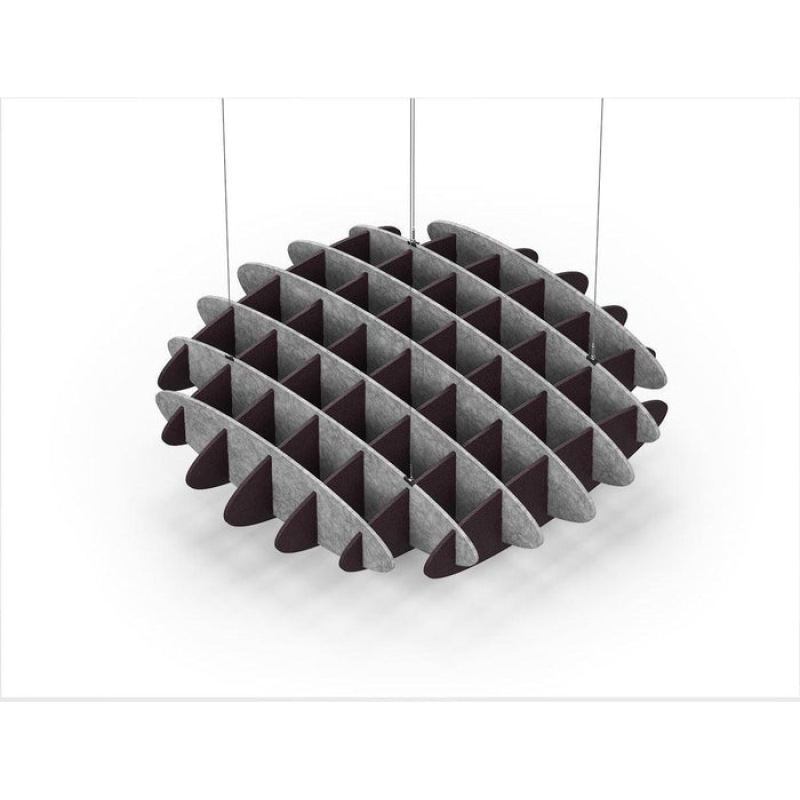 Acoustic Ceiling Sound Trap - 1200mm x 1200mm Round - Marble Grey | Dark Maroon