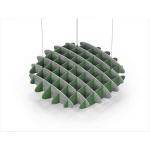 Acoustic Ceiling Sound Trap - 1200mm x 1200mm Round - Marble Grey | Green