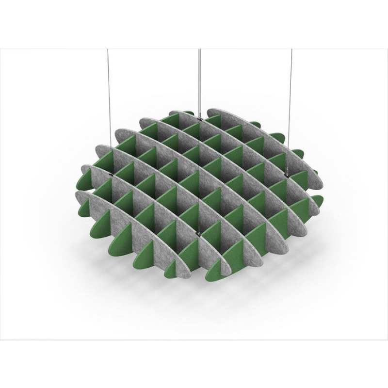 Acoustic Ceiling Sound Trap - 1200mm x 1200mm Round - Marble Grey | Green