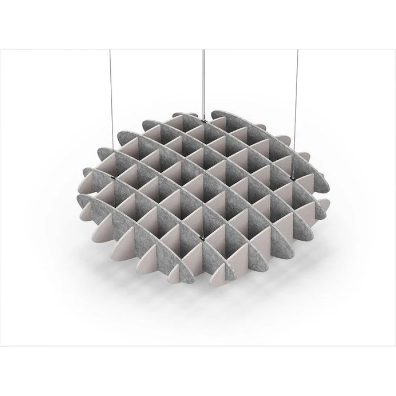 Acoustic Ceiling Sound Trap - 1200mm x 1200mm Round - Marble Grey | Light Beige